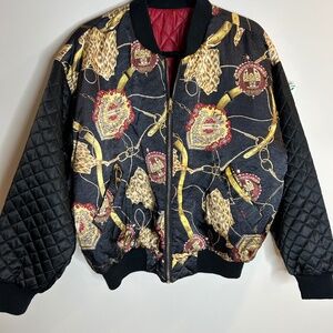 Vintage Mulberry Street Equestrian print bomber jacket